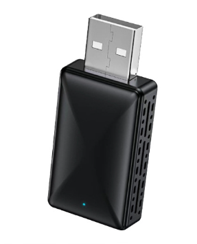 Compact wireless CarPlay and Android Auto USB adapter